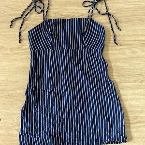 Navy and White Striped Dress